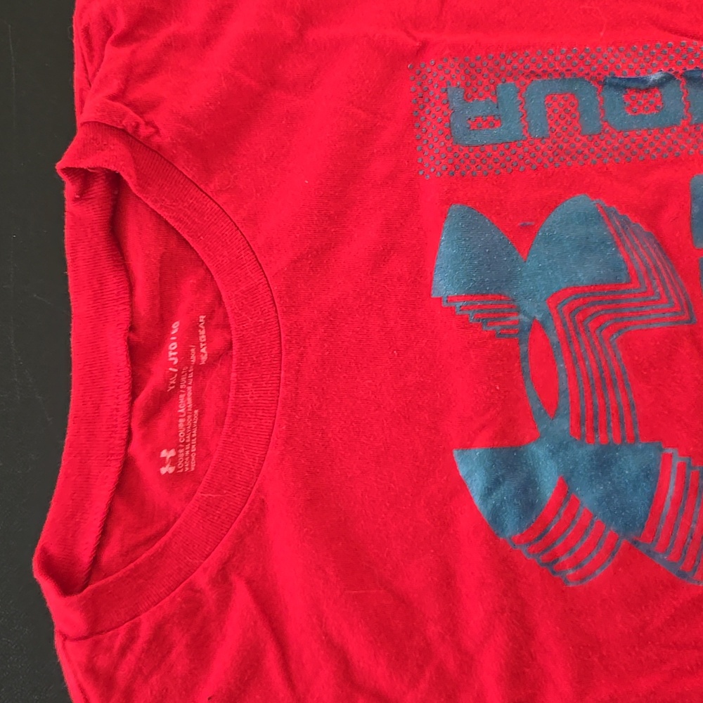 Under Armour Kids Red and Blue Logo Tee
